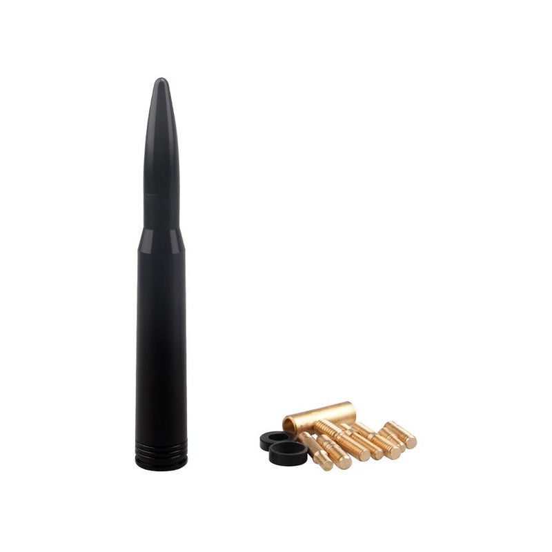 Samman Bullet Antenna Mast Vehicle Antenna Replacement Truck Car Radio Compatible with Ford F150 Series F250 F350 Super Duty Raptor Dodge RAM 1500 Classic 2500 3500 Black - Image 1